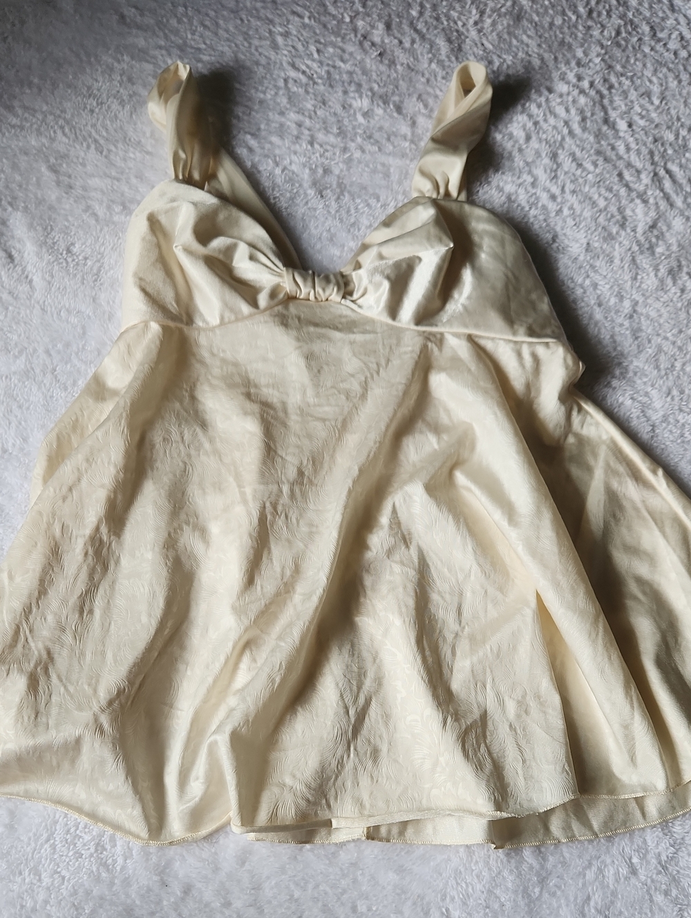Vintage Intimate Wear Ilusion S Ivory Cream Top- Mexican Brand